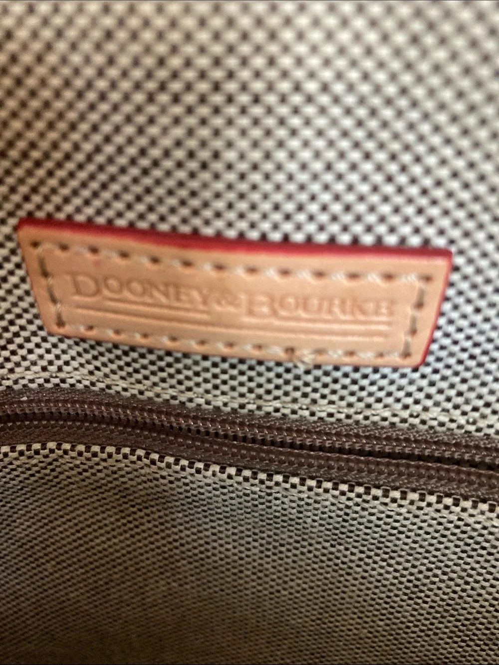 Dooney & Bourke Navy Leather Satchel with Tan Handles & Bag Protector